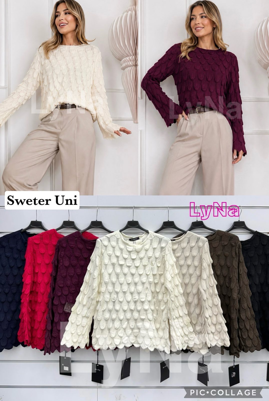 Swetry Damskie wloskie_size uni_paczka 6szt_mix kolor 6578935