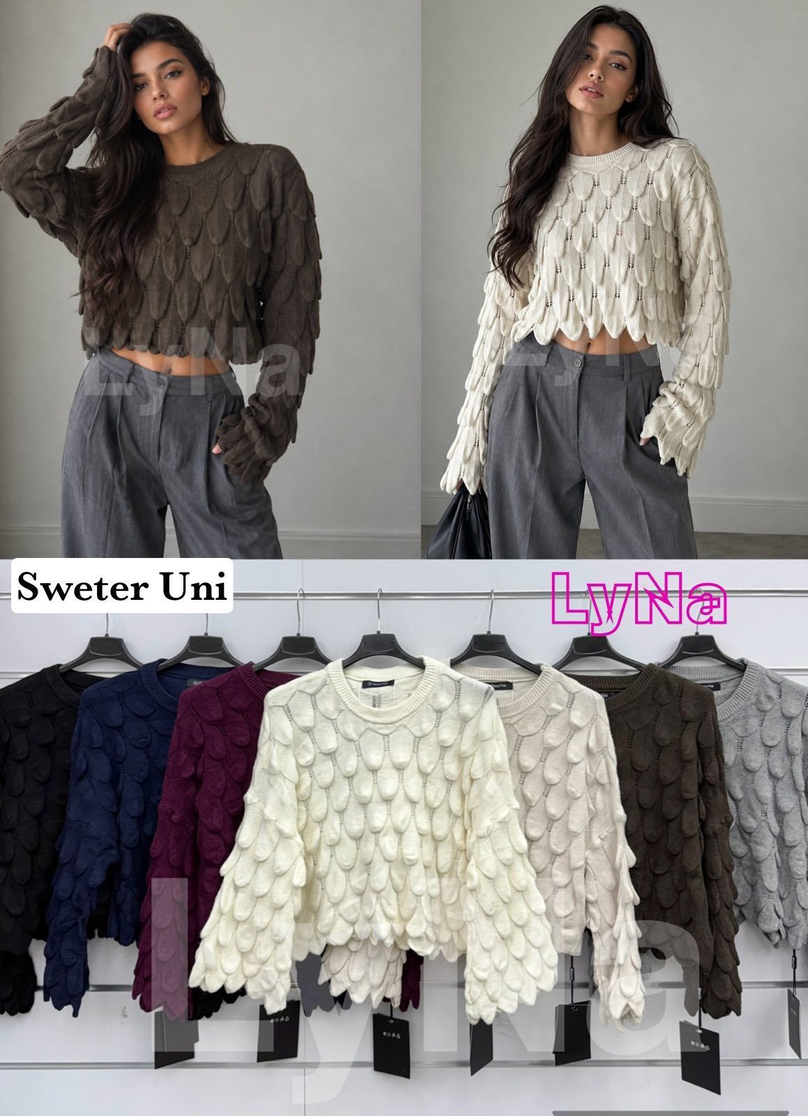Swetry Damskie wloskie_size uni_paczka 6szt_mix kolor 6578938