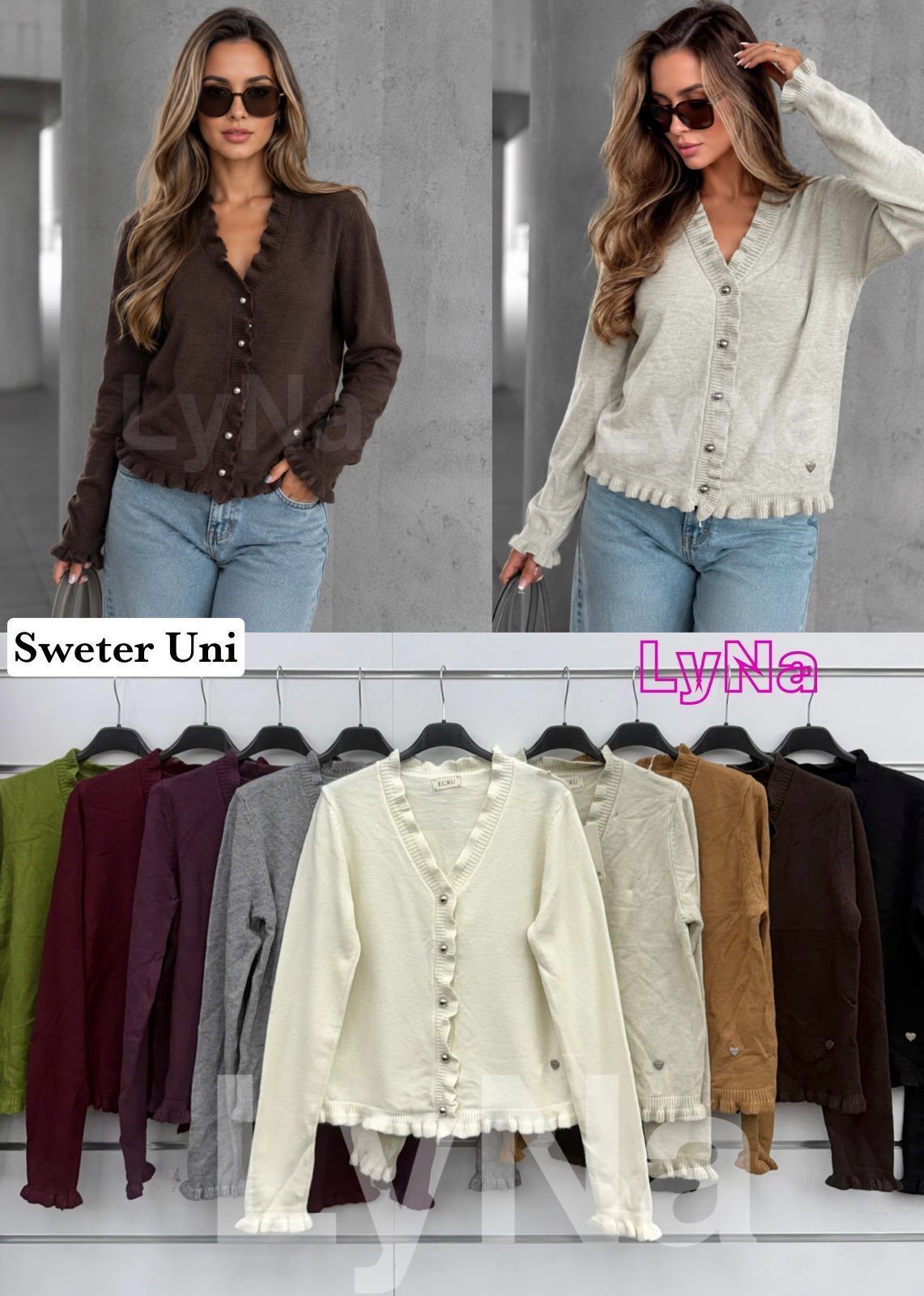 Swetry Damskie wloskie_size uni_paczka 6szt_mix kolor 6578941