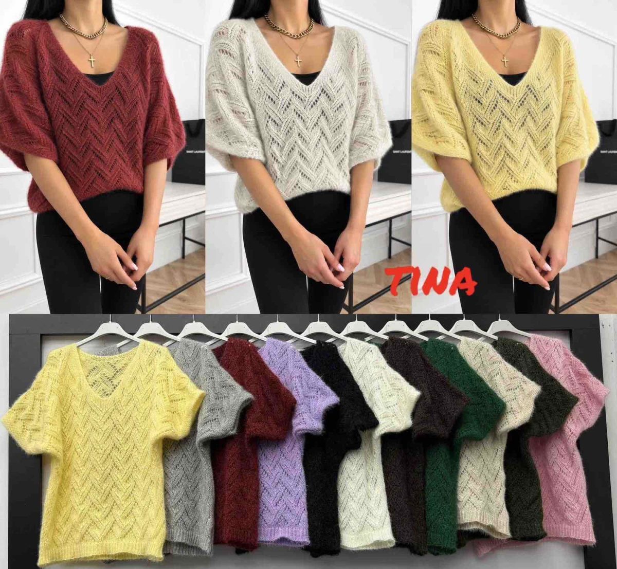 Swetry Damskie wloskie_size uni_paczka 6szt_mix kolor 6579004