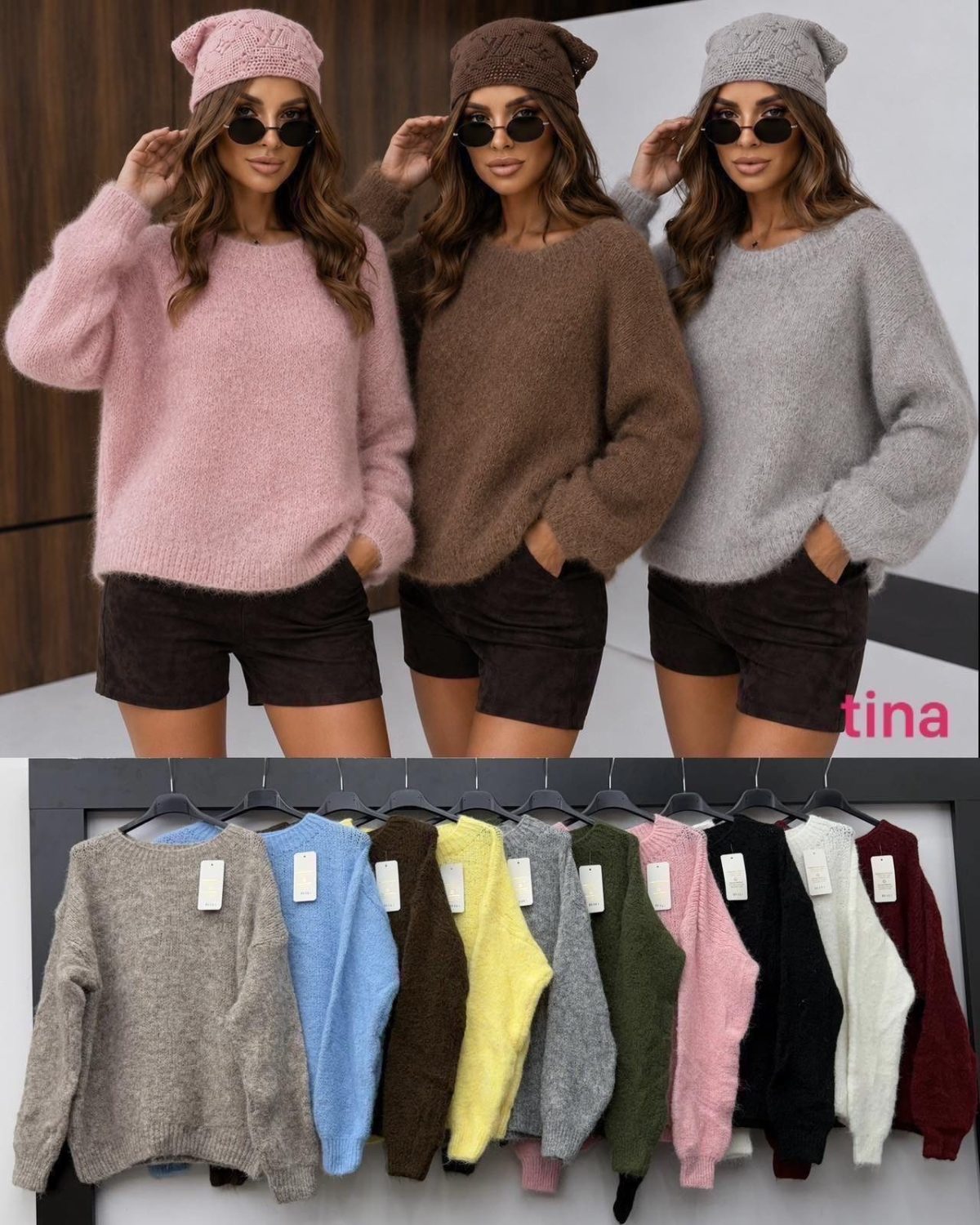 Swetry Damskie wloskie_size uni_paczka 6szt_mix kolor 6579041
