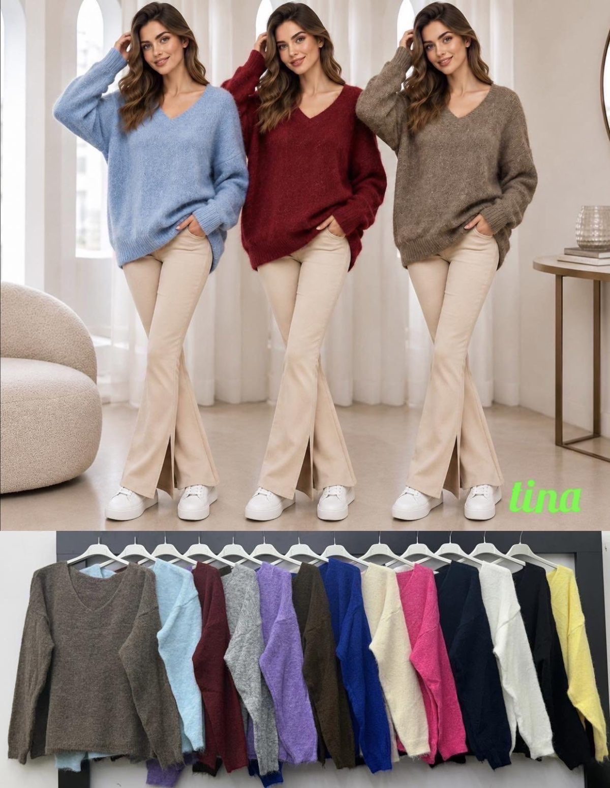 Swetry Damskie wloskie_size uni_paczka 6szt_mix kolor 6579043