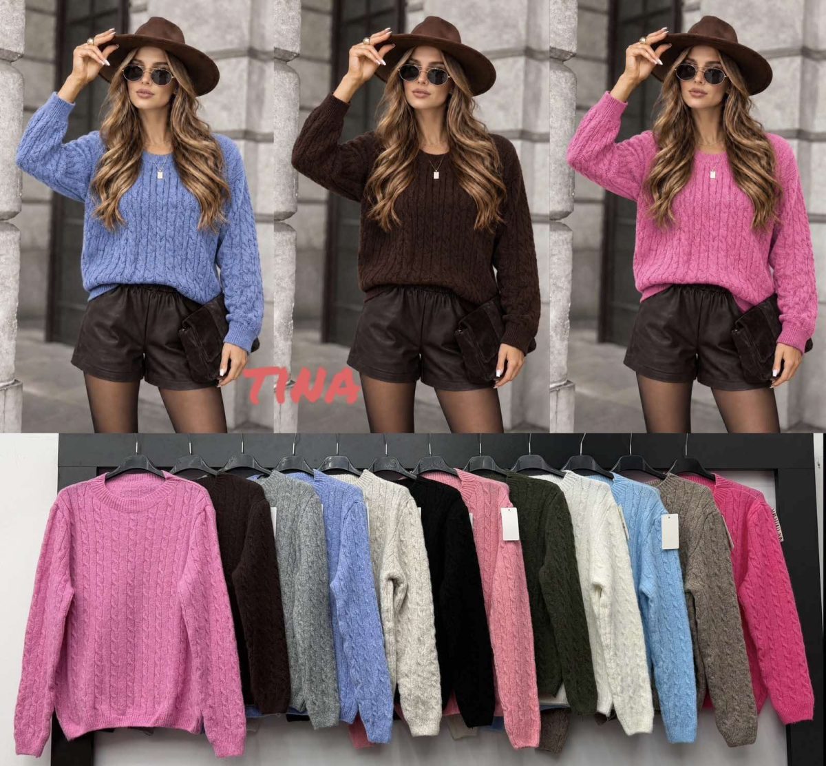 Swetry Damskie wloskie_size uni_paczka 6szt_mix kolor 6579050