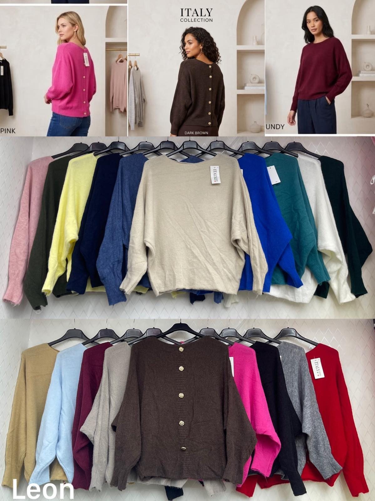 Swetry Damskie wloskie_size uni_paczka 6szt_mix kolor 5429978