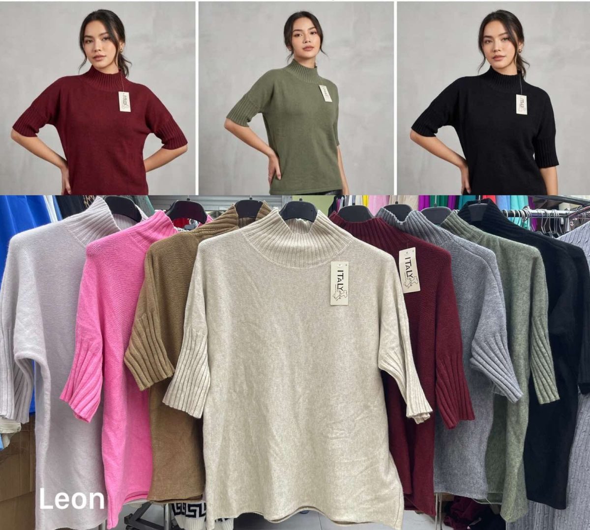 Swetry Damskie wloskie_size uni_paczka 6szt_mix kolor 5429982