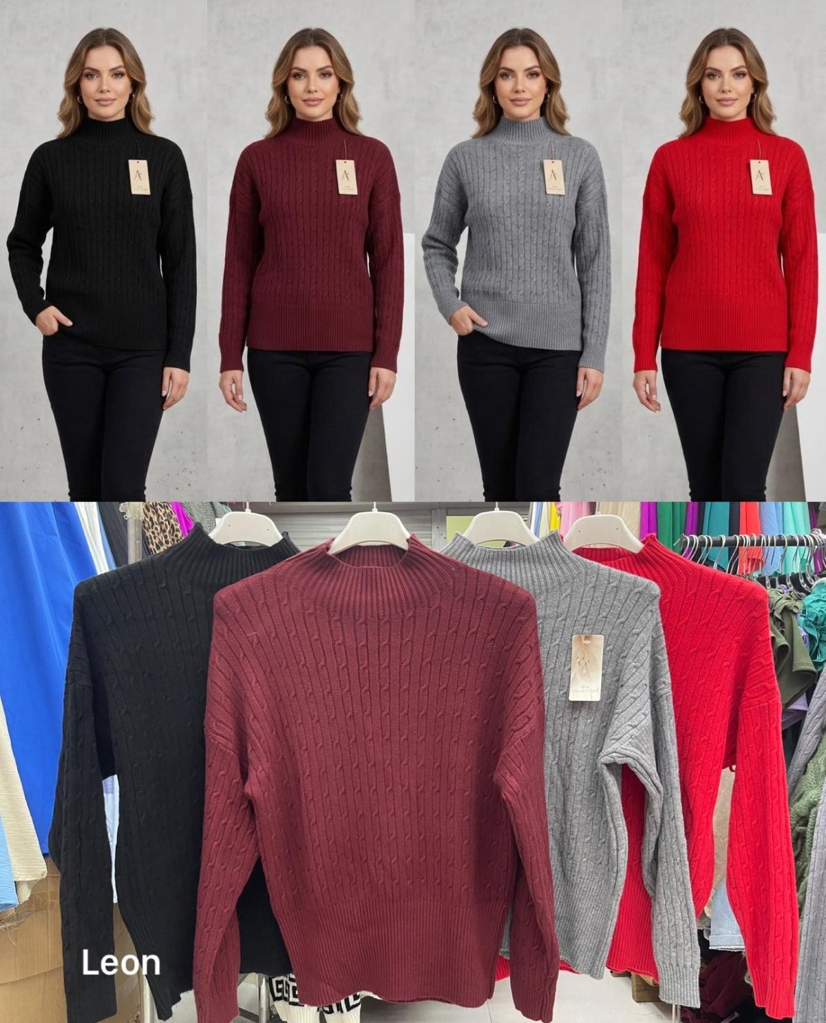 Swetry Damskie wloskie_size uni_paczka 6szt_mix kolor 5429984