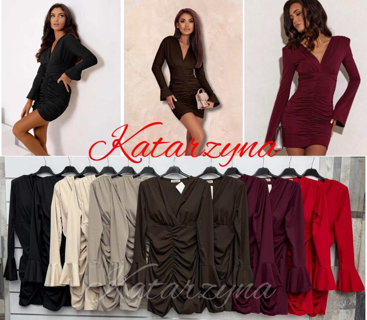 Sukienki DAMSKA WŁOSKA_size uni_paczka 6 szt_mixkolor 5430033