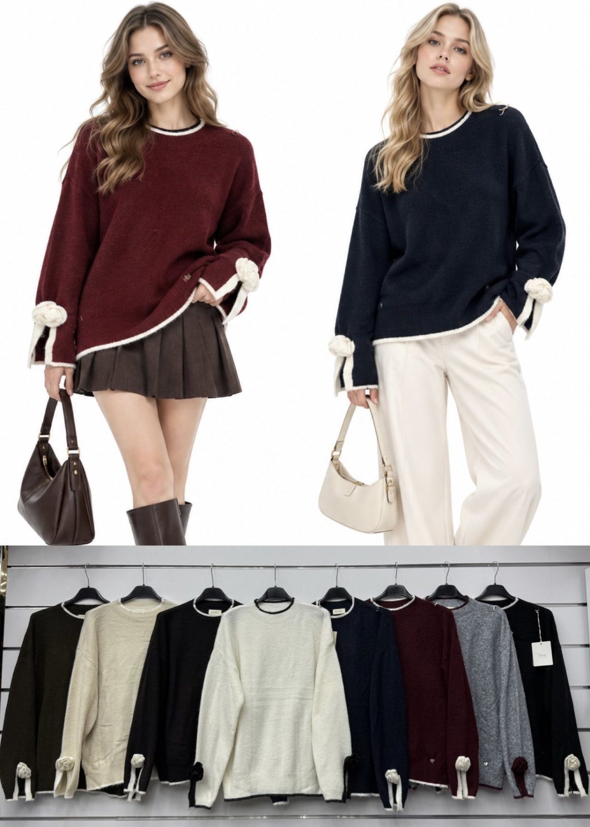 Swetry Damskie wloskie_size uni_paczka 6szt_mix kolor 5430124