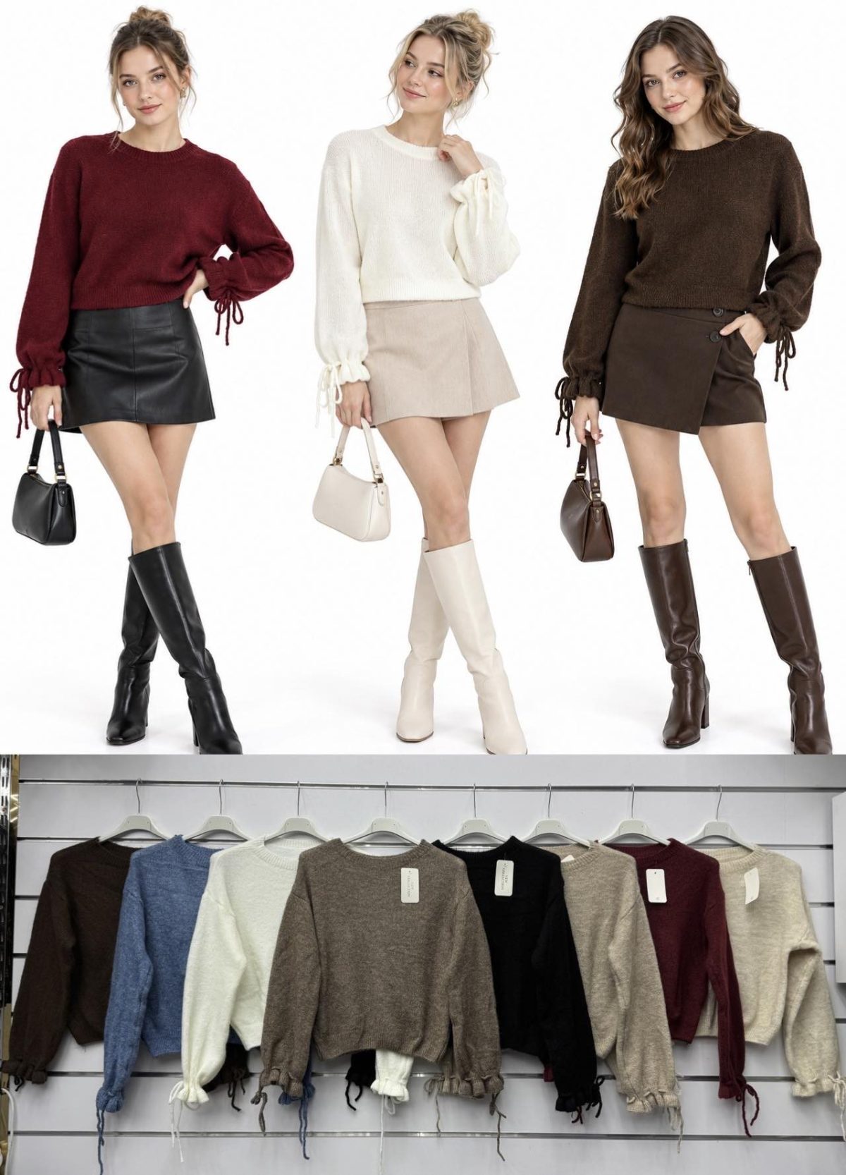 Swetry Damskie wloskie_size uni_paczka 6szt_mix kolor 5430127