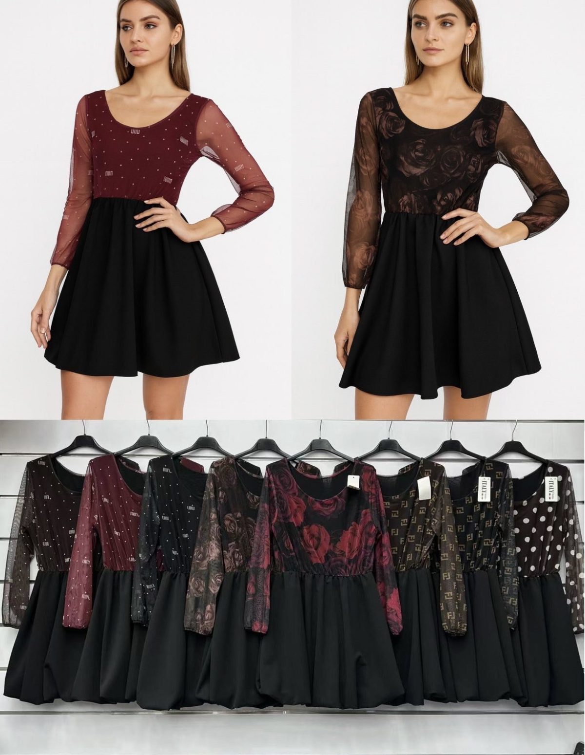 Sukienki Damskie wloskie_size uni_paczka 6szt_mix kolor 5430139