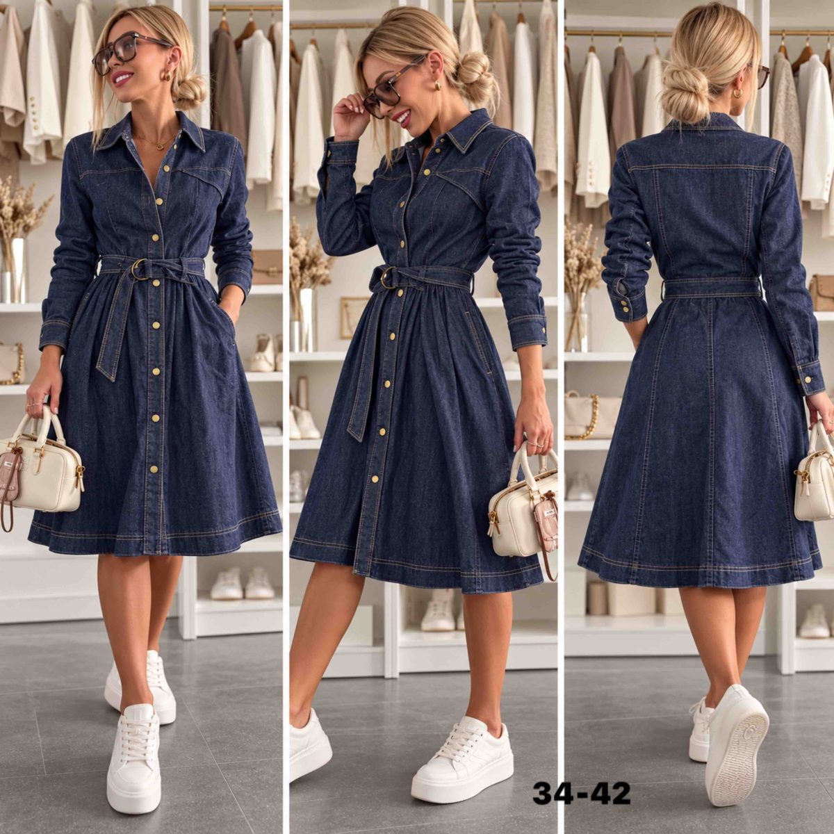 Sukienki Jeansowe Damskie _size 34-42_ paczka 10szt_ 5430158