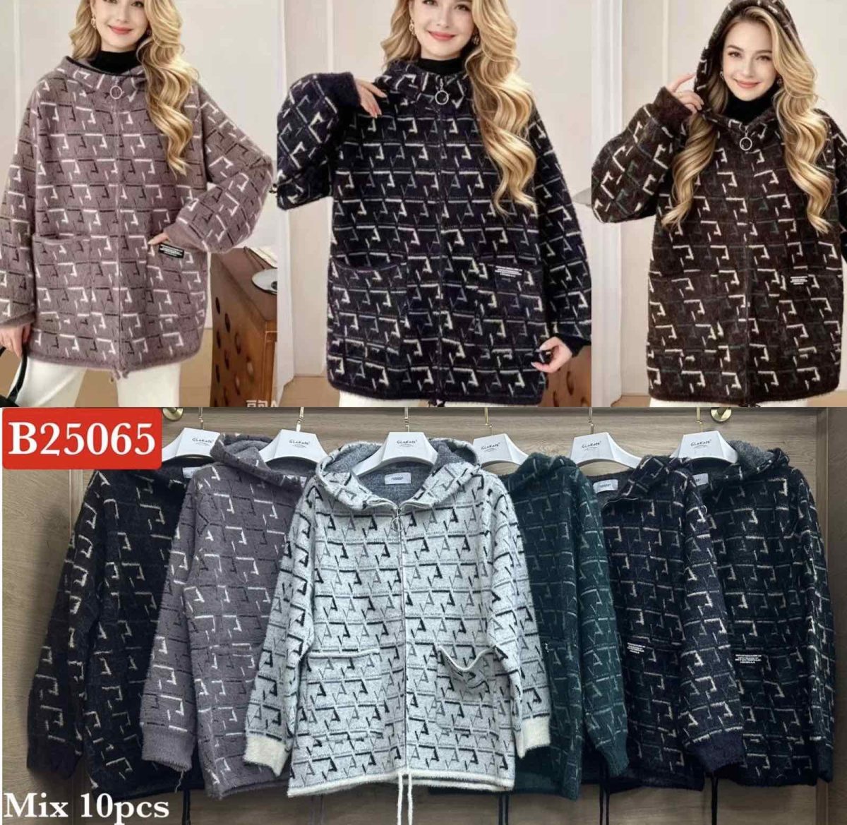 Kurtki Damskie wloskie_size uni_paczka 10szt_mix kolor 1526963