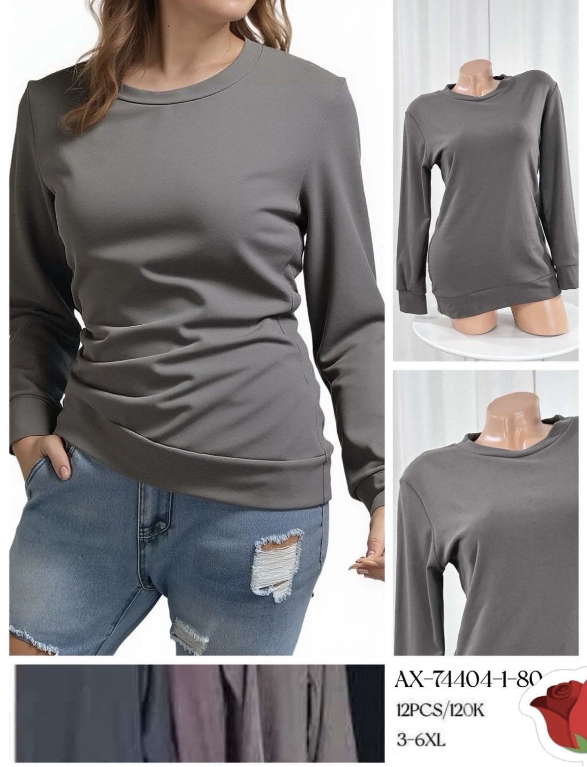 Bluzy DAMSKA_size 3-6xl_paczka 12 szt_mixkolor 6206681