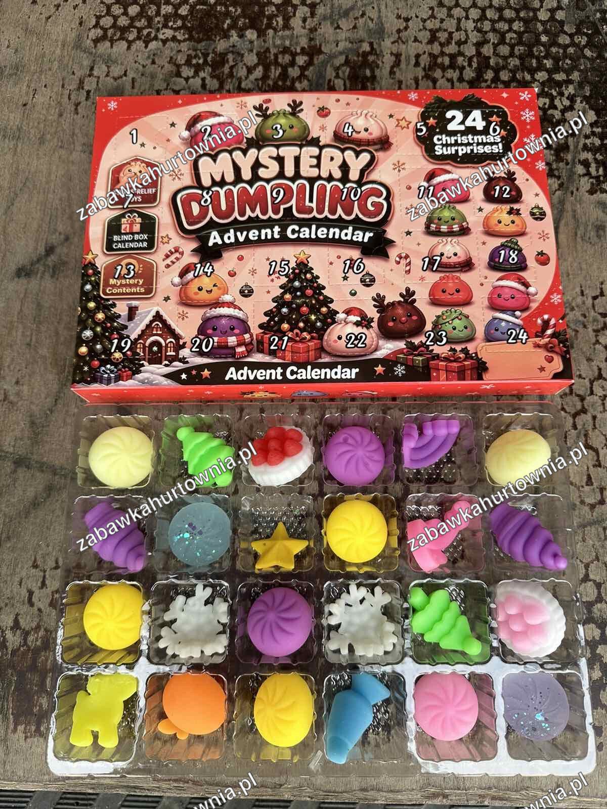 Kalendarz Adwentowy Gniotki Squishy 3D 24 Dniowy Zestaw Prezent Świąteczny 9208293