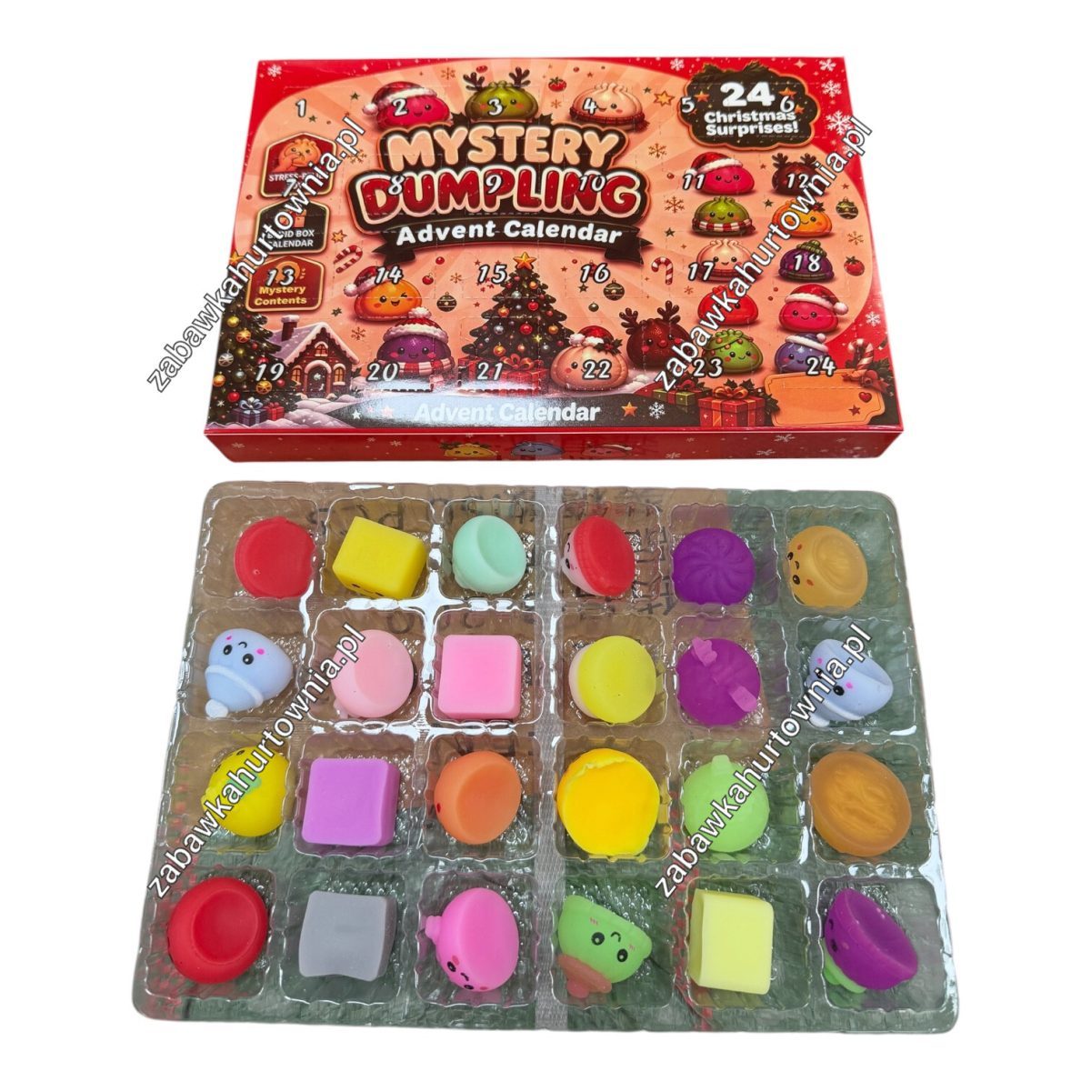 Kalendarz Adwentowy Gniotki Squishy 3D 24 Dniowy Zestaw Prezent Świąteczny 6366802