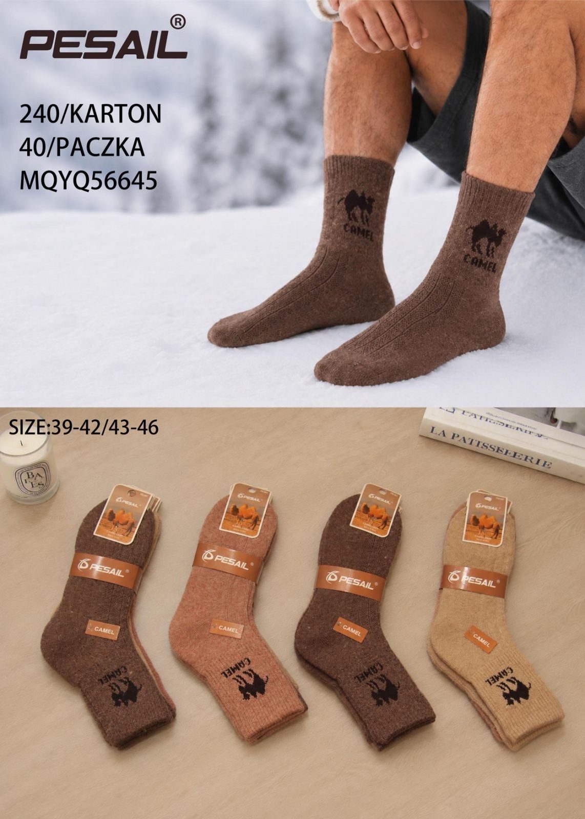 Skarpety MĘSKA .SIZE: 39-46_( 40PAR/PACZKA) KOLOR JAK NA ZDZIĘCIU 6366850