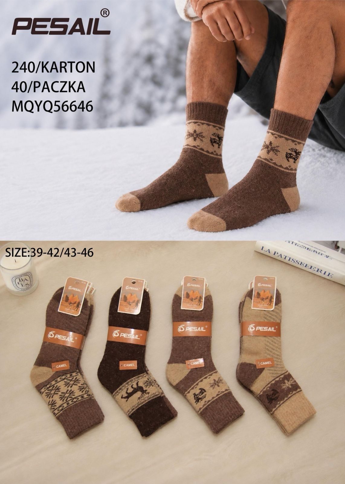 Skarpety MĘSKA .SIZE: 39-46_( 40PAR/PACZKA) KOLOR JAK NA ZDZIĘCIU 6366851