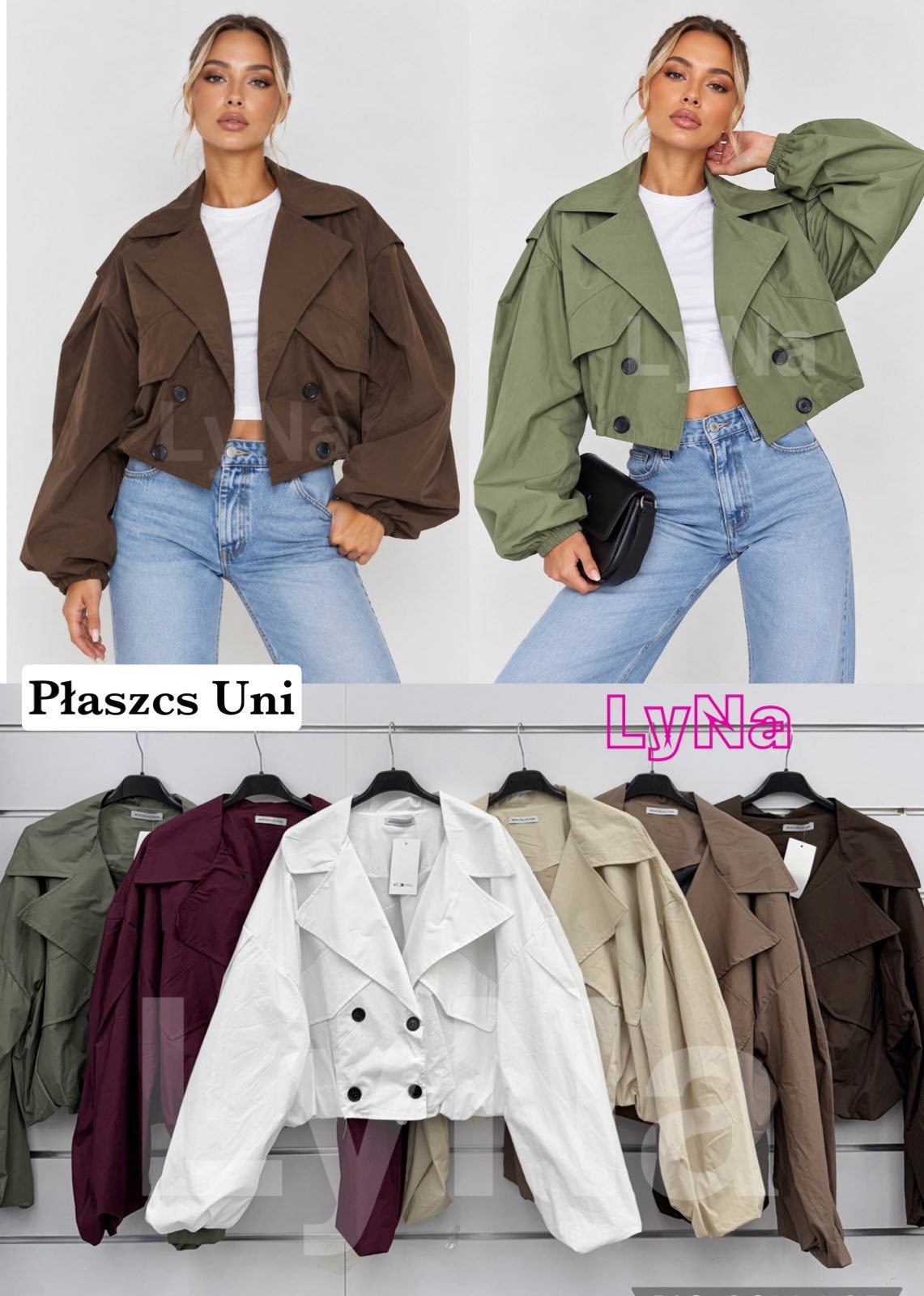 Płaszcz Damskie wloskie _size uni_ paczka 6szt_ mix kolor 2065593