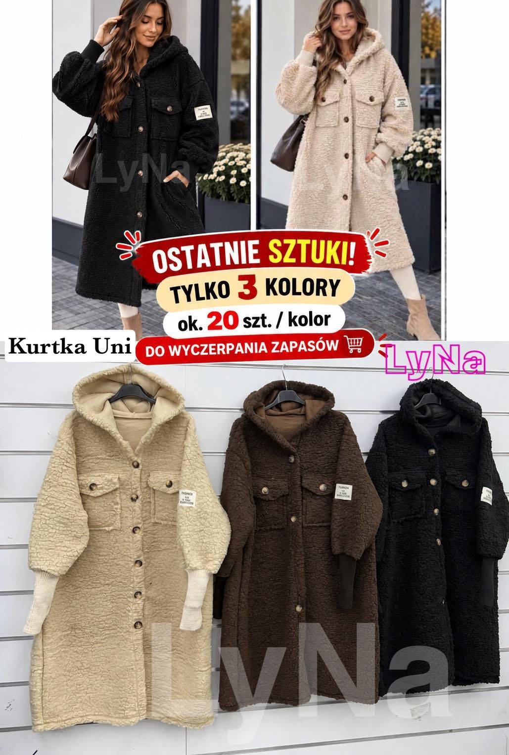 Kurtki Damskie wloskie _size uni_ paczka 6szt_ mix kolor 2065602
