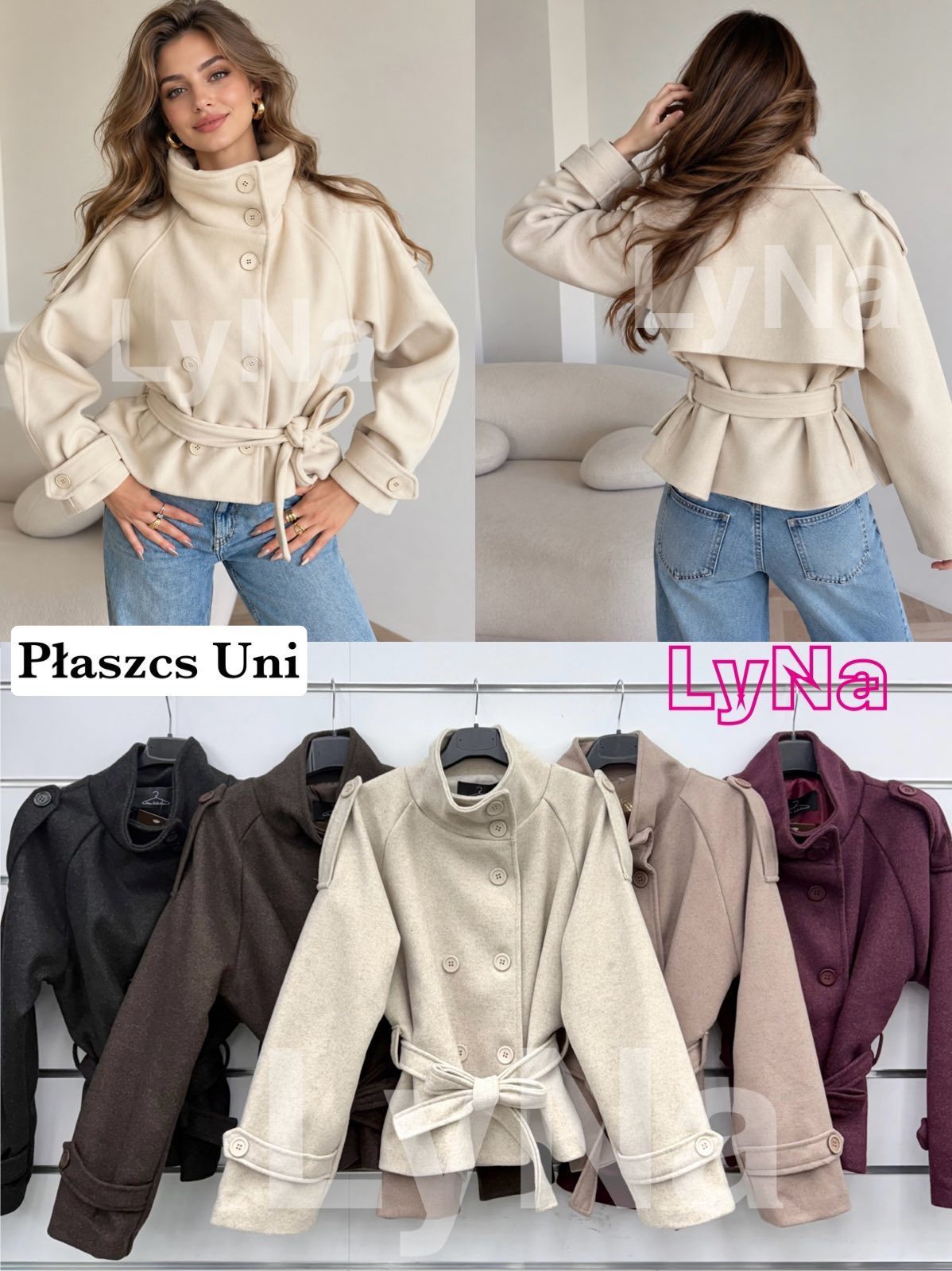 Płaszcz Damskie wloskie _size uni_ paczka 6szt_ mix kolor 2065611