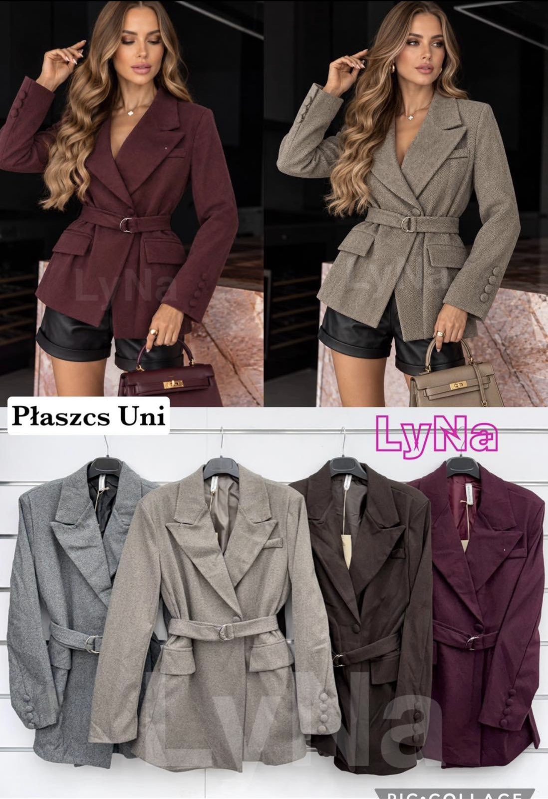 Płaszcz Damskie wloskie _size uni_ paczka 6szt_ mix kolor 2065623
