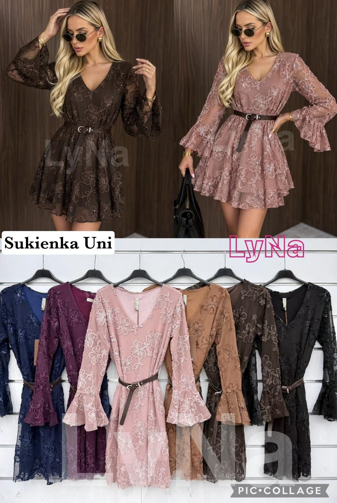 Sukienki Damskie wloskie_size uni_paczka 6szt_mix kolor 9306478