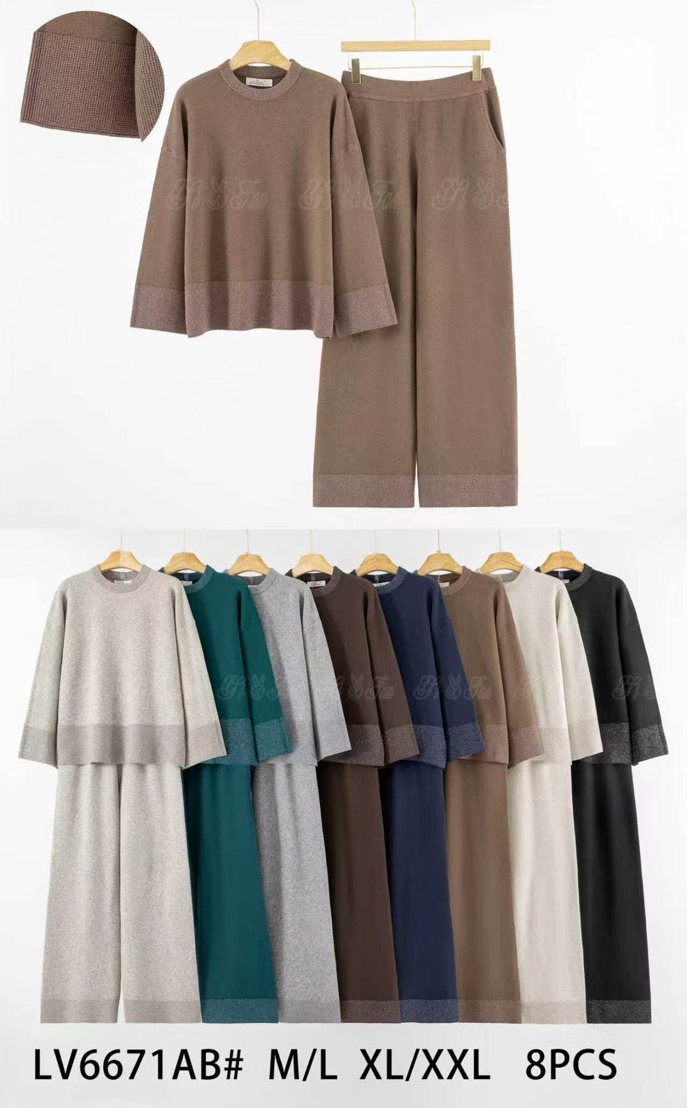 Komplety Damskie wloskie_size m-2xl_paczka 8szt_mix kolor 9306494