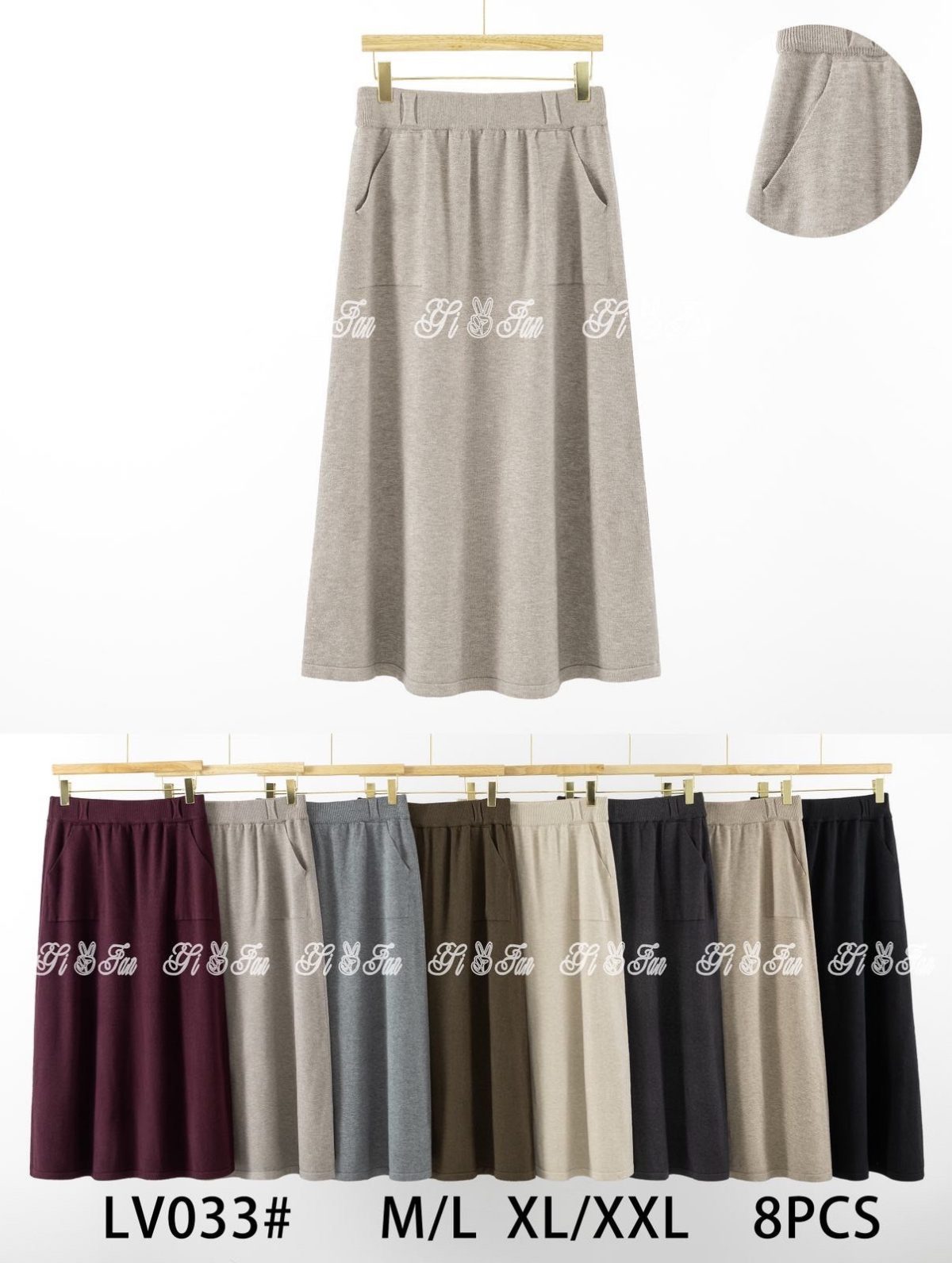 Spódnica długa Damskie wloskie_ size m-2xl_paczka 8szt_mix kolor 9306496