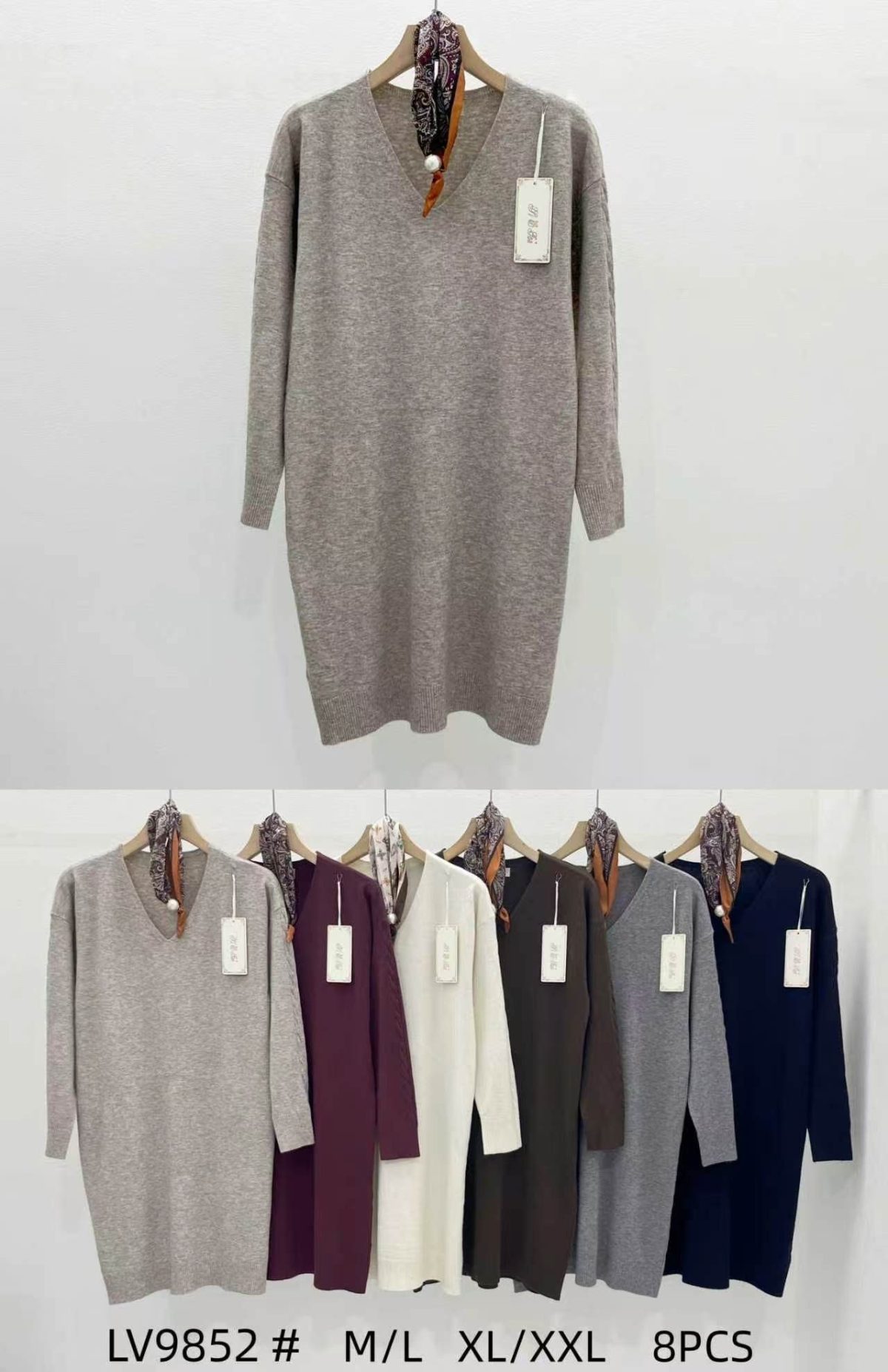 Sukienki Damskie wloskie_ size m-2xl_paczka 8szt_mix kolor 9306503