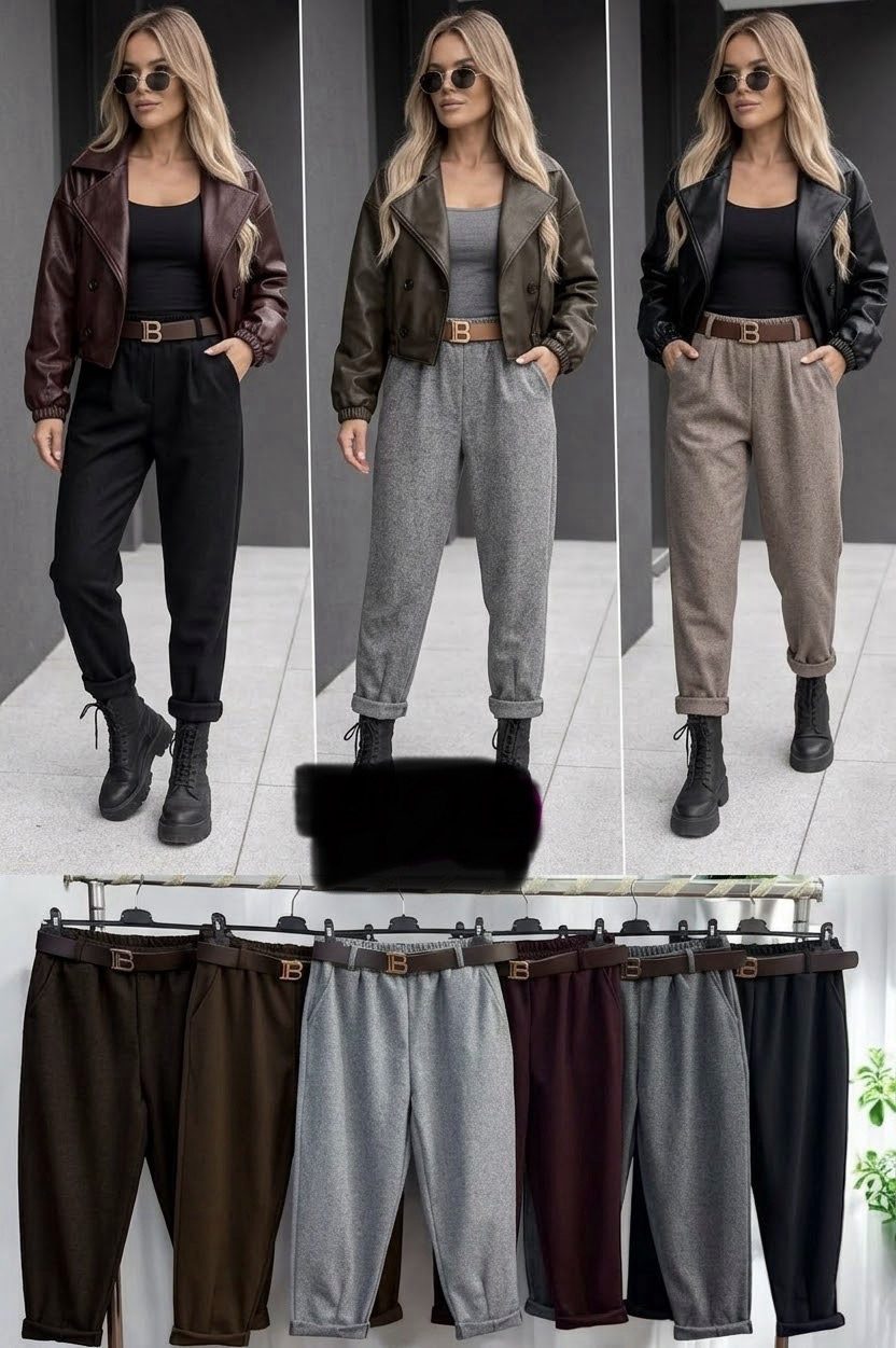 Spodnie Damskie wloskie_ size uni_paczka 6szt_mix kolor 5128757