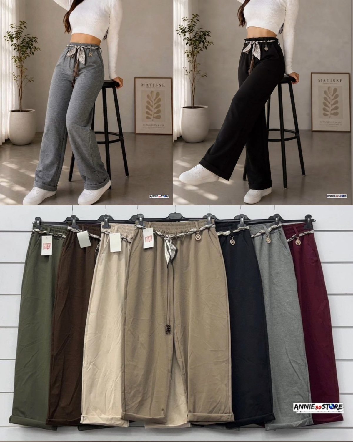 Spodnie Damskie wloskie_ size uni_paczka 6szt_mix kolor 5128769