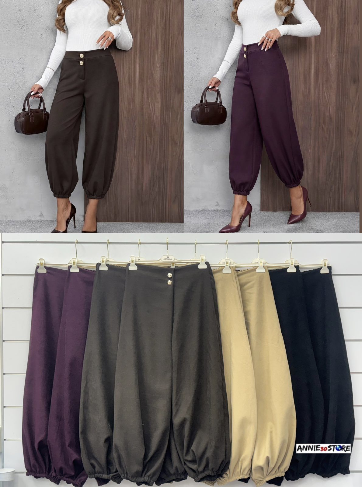 Spodnie Damskie wloskie_ size uni_paczka 6szt_mix kolor 5128772