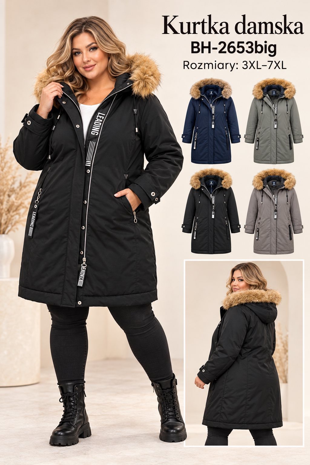 Kurtki DAMSKA TURECKA_size 3-7xl_paczka 5 szt_1kolor 6703668