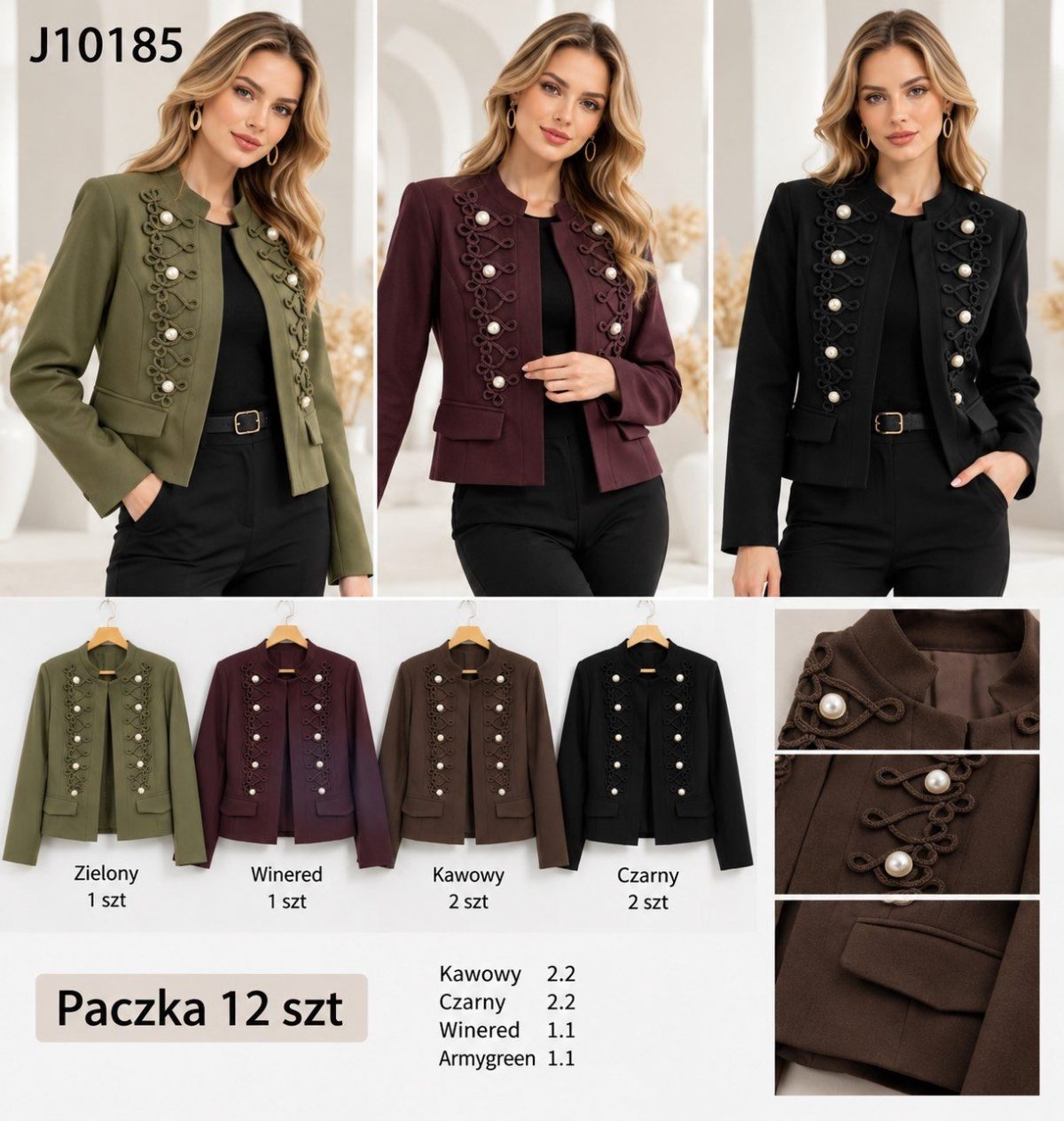 Kurtki DAMSKA TURECKA_size uni_paczka 12 szt_mixkolor 6703684