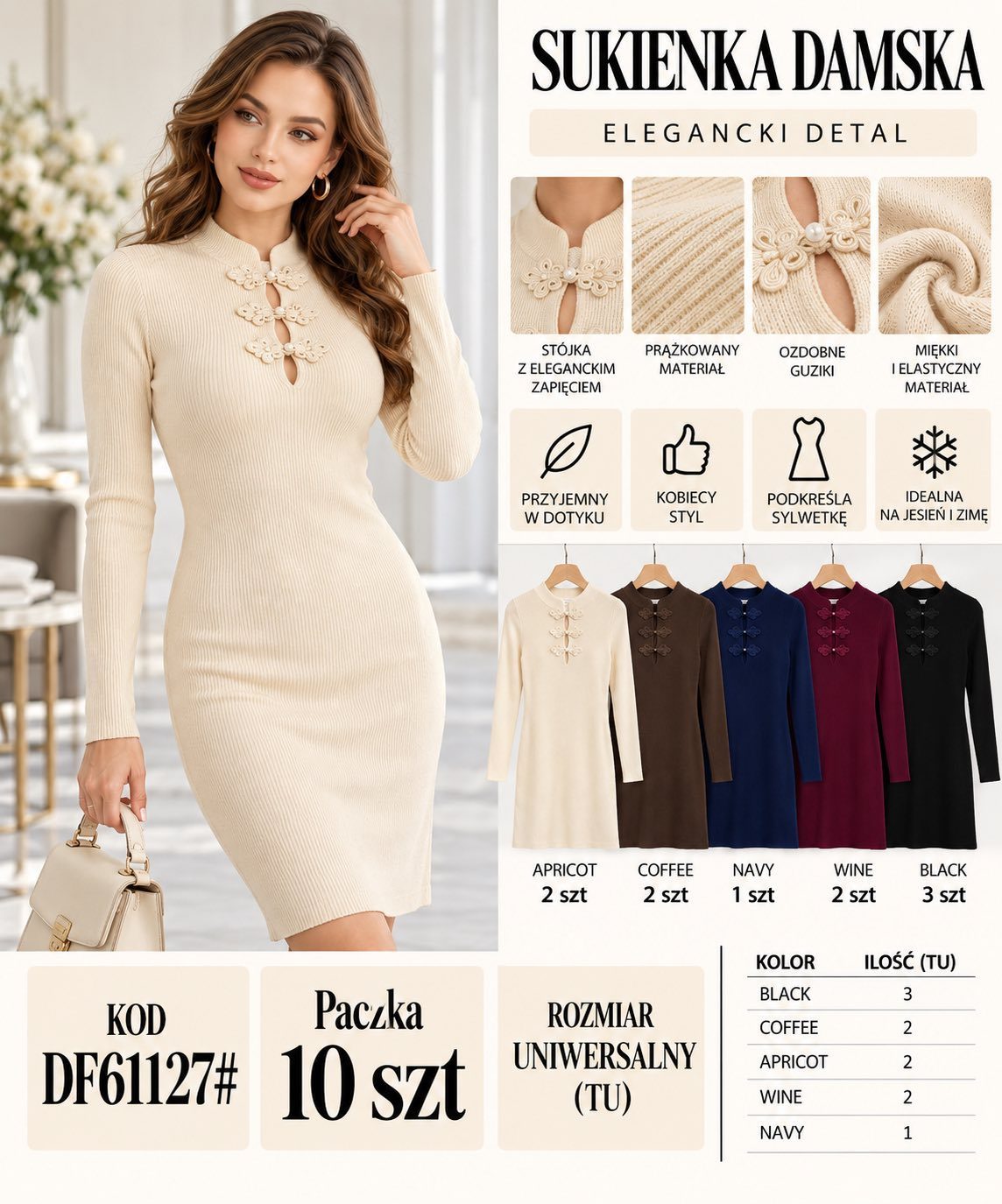 Sukienki DAMSKA TURECKA_size uni_paczka 10 szt_mixkolor 6703703