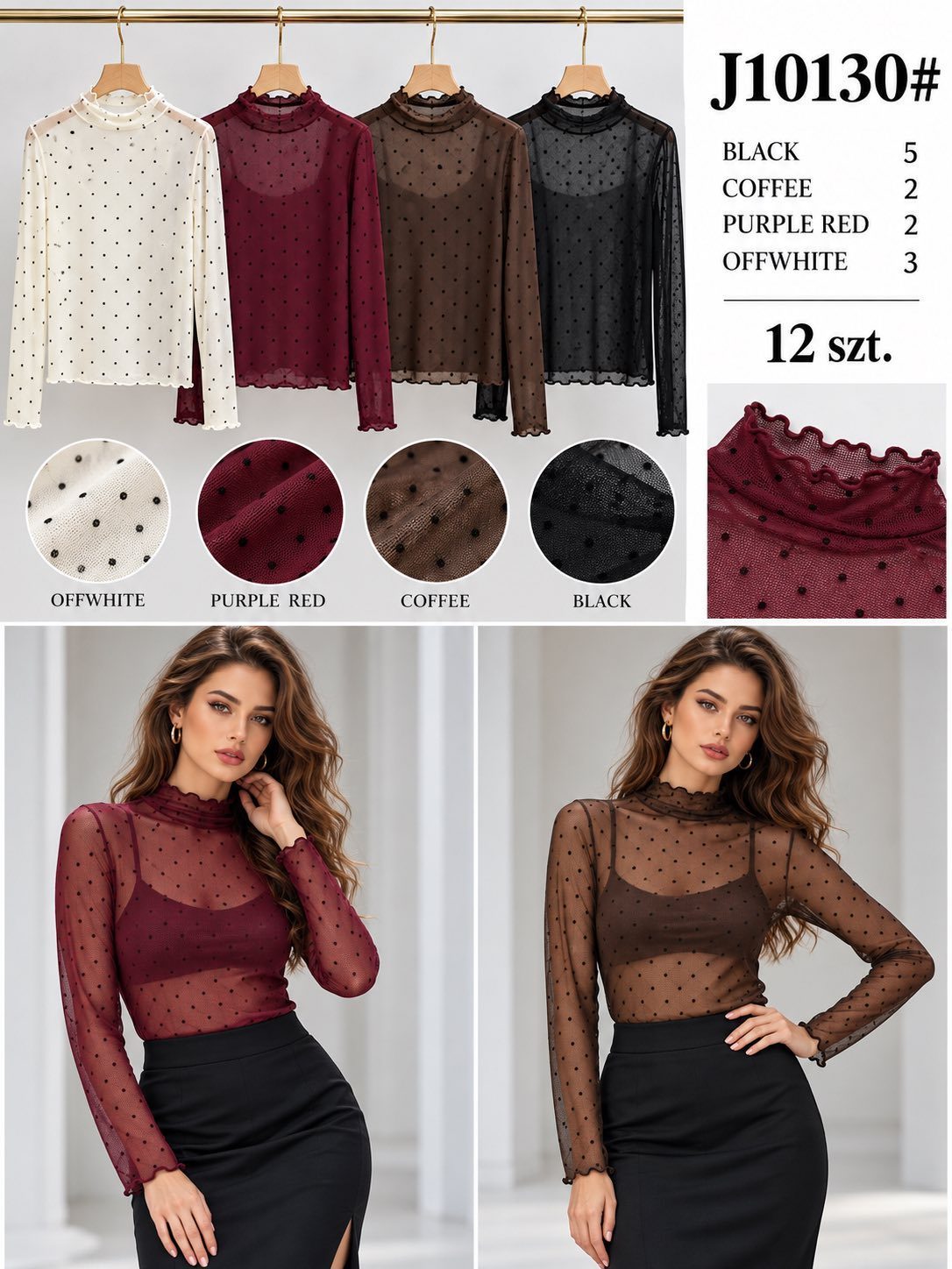 Bluzki DAMSKA TURECKA_size uni_paczka 12 szt_mixkolor 6703706