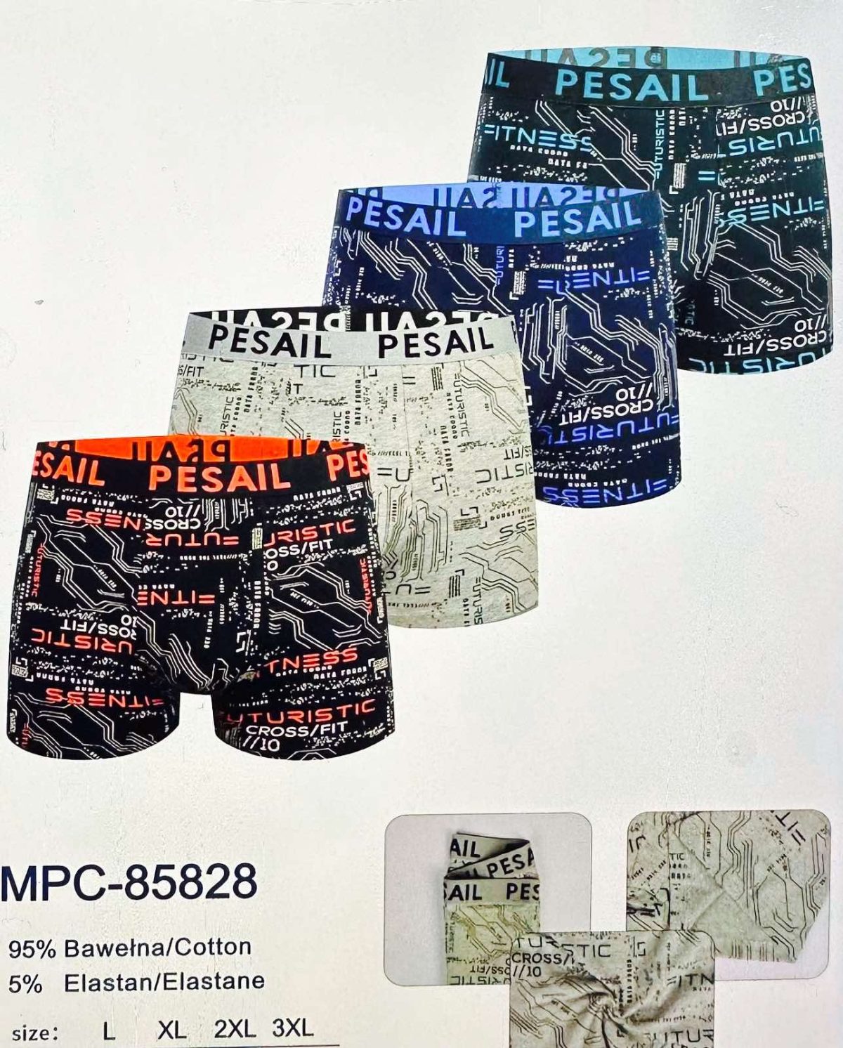 Bokserki MĘSKA size L-3XL _paczka 24szt_mix kolor 3129896