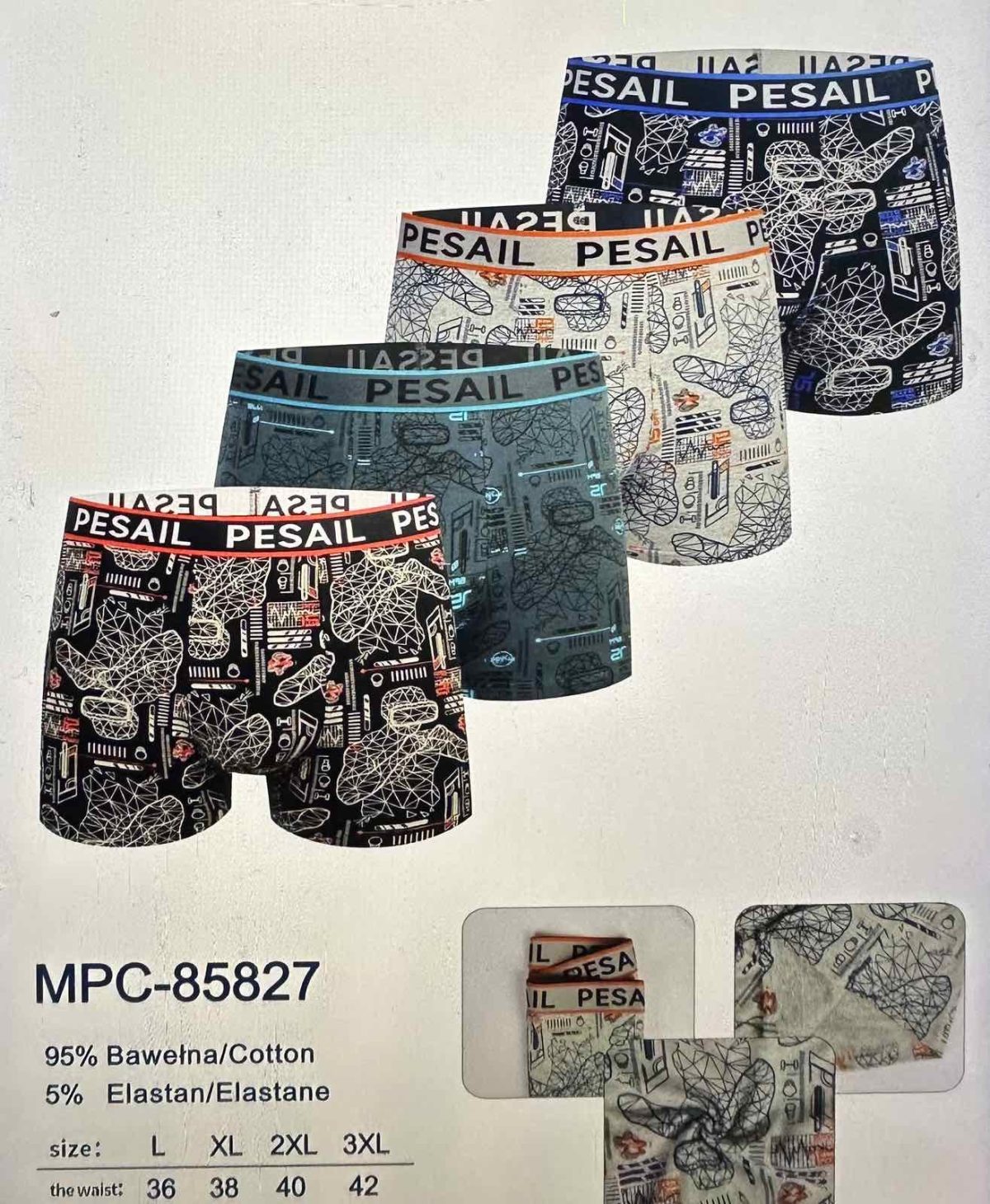 Bokserki MĘSKA size L-3XL _paczka 24szt_mix kolor 3129897