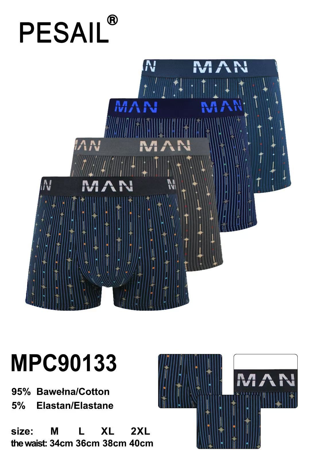 Bokserki MĘSKA size M-2XL _paczka 24szt_mix kolor 3129899