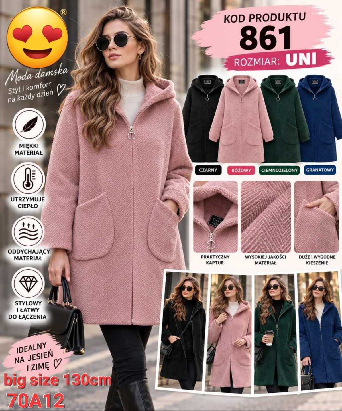 Kurtki Damskie _size uni _paczka 6szt_mix kolor 6490783