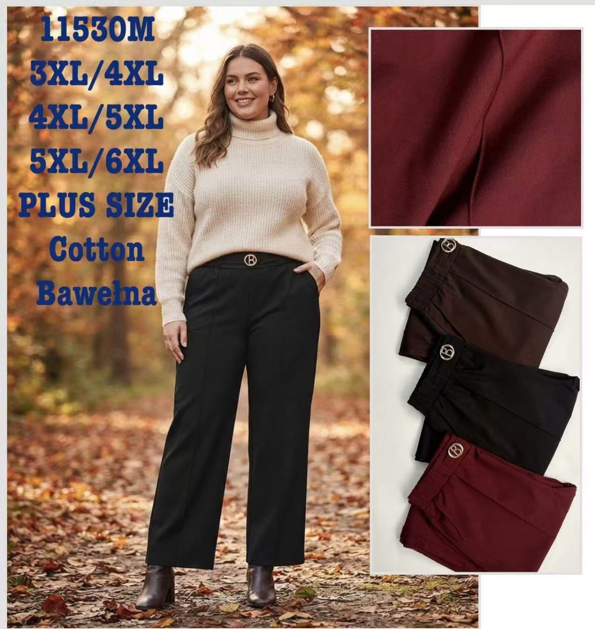 Spodnie Damskie _size 3-6xl_paczka 12szt_MIX kolor 6490862