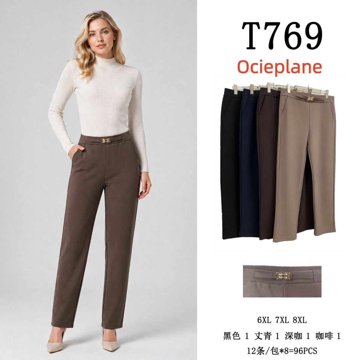 Spodnie Damskie _size 6-8xl_paczka 12szt_MIX kolor 6490908