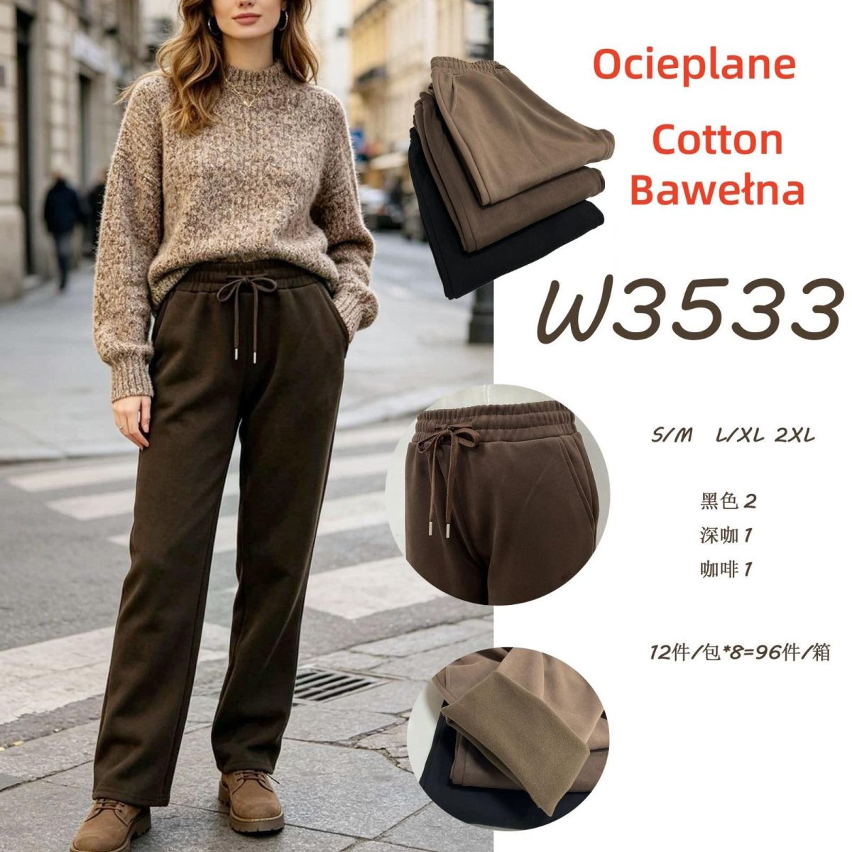 Spodnie Damskie _size s-2xl_paczka 12szt_MIX kolor 6490935