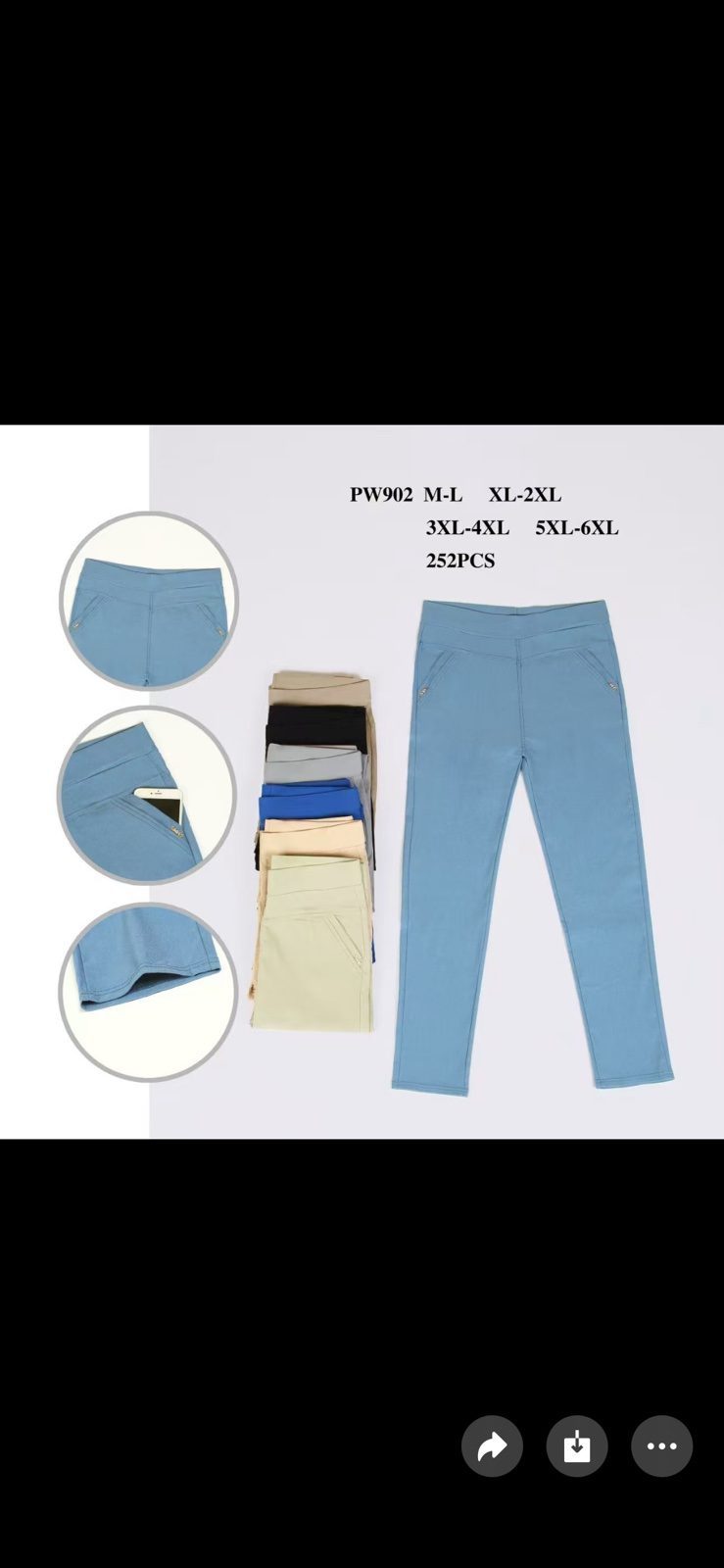 Spodnie Damskie _size M-6XL_paczka 12szt_MIX kolor 6490950