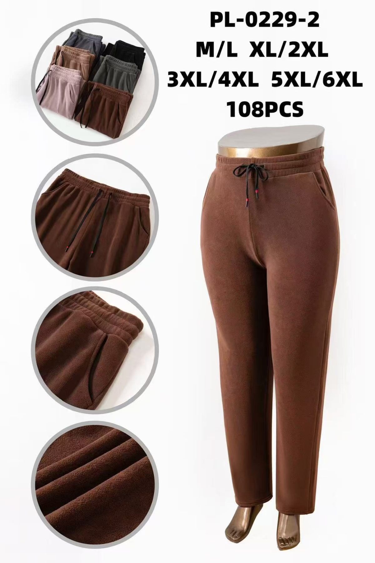 Spodnie Damskie _size M-6XL_paczka 12szt_MIX kolor 6490961