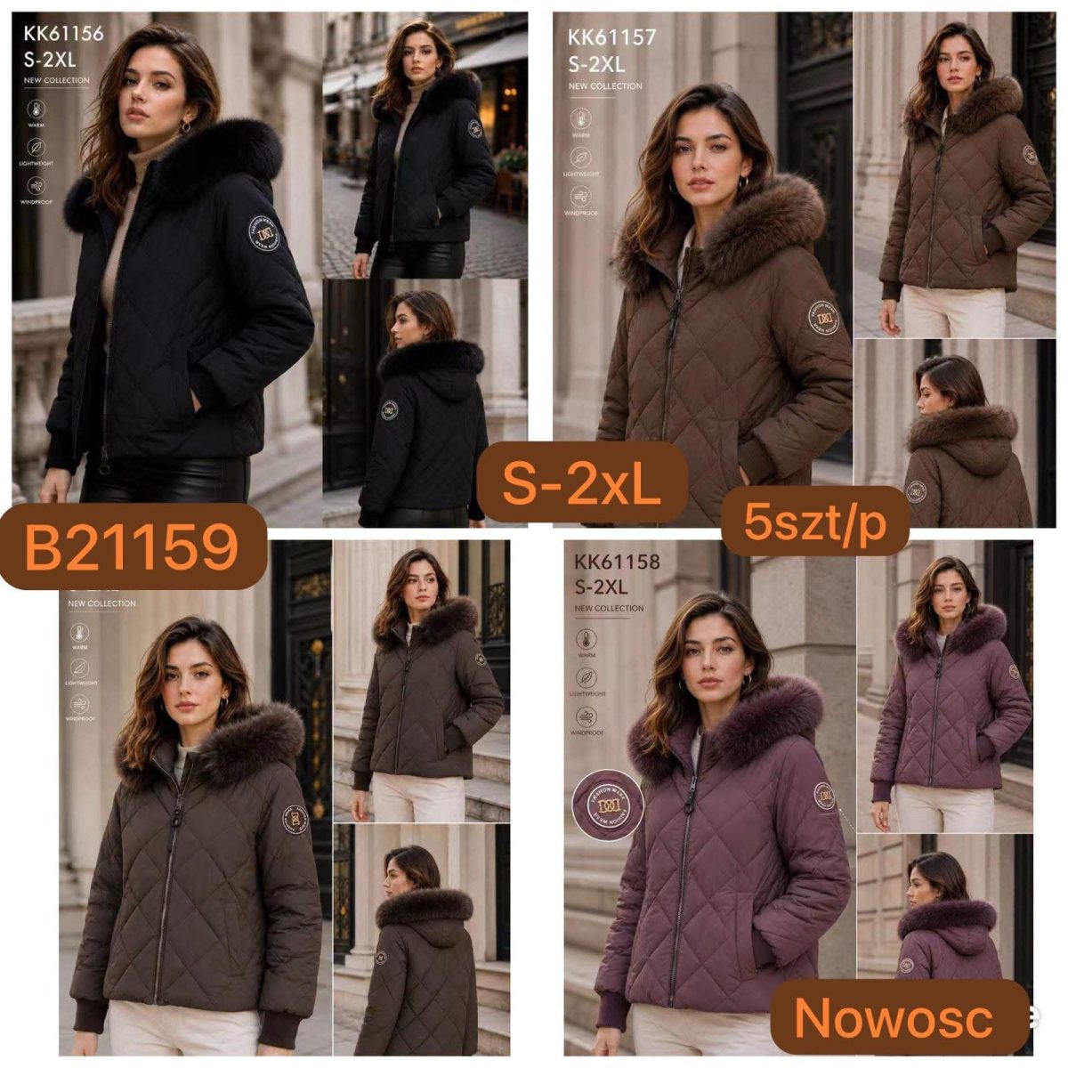 Kurtki Damskie _size s-2xl_paczka 5szt_1 kolor 8148920