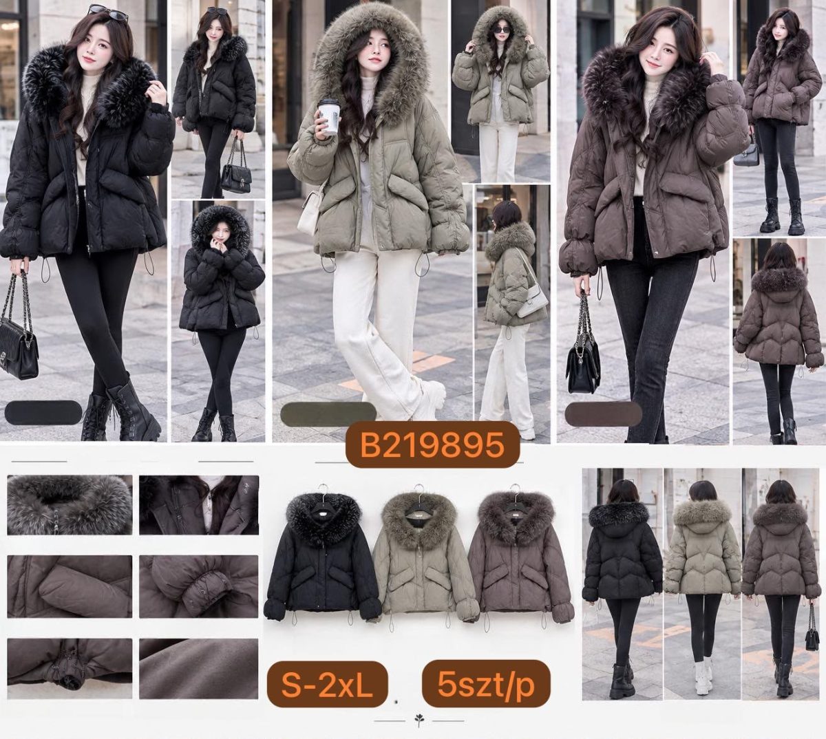 Kurtki Damskie _size s-2xl_paczka 5szt_1 kolor 8148989
