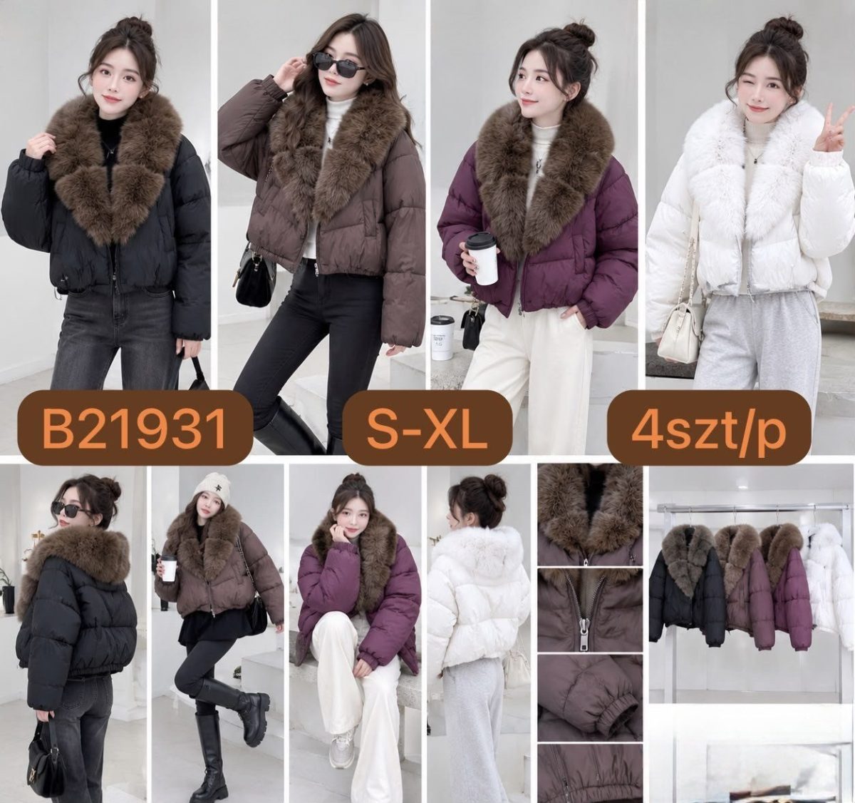 Kurtki Damskie _size s-xl_paczka 4szt_1 kolor 8148991