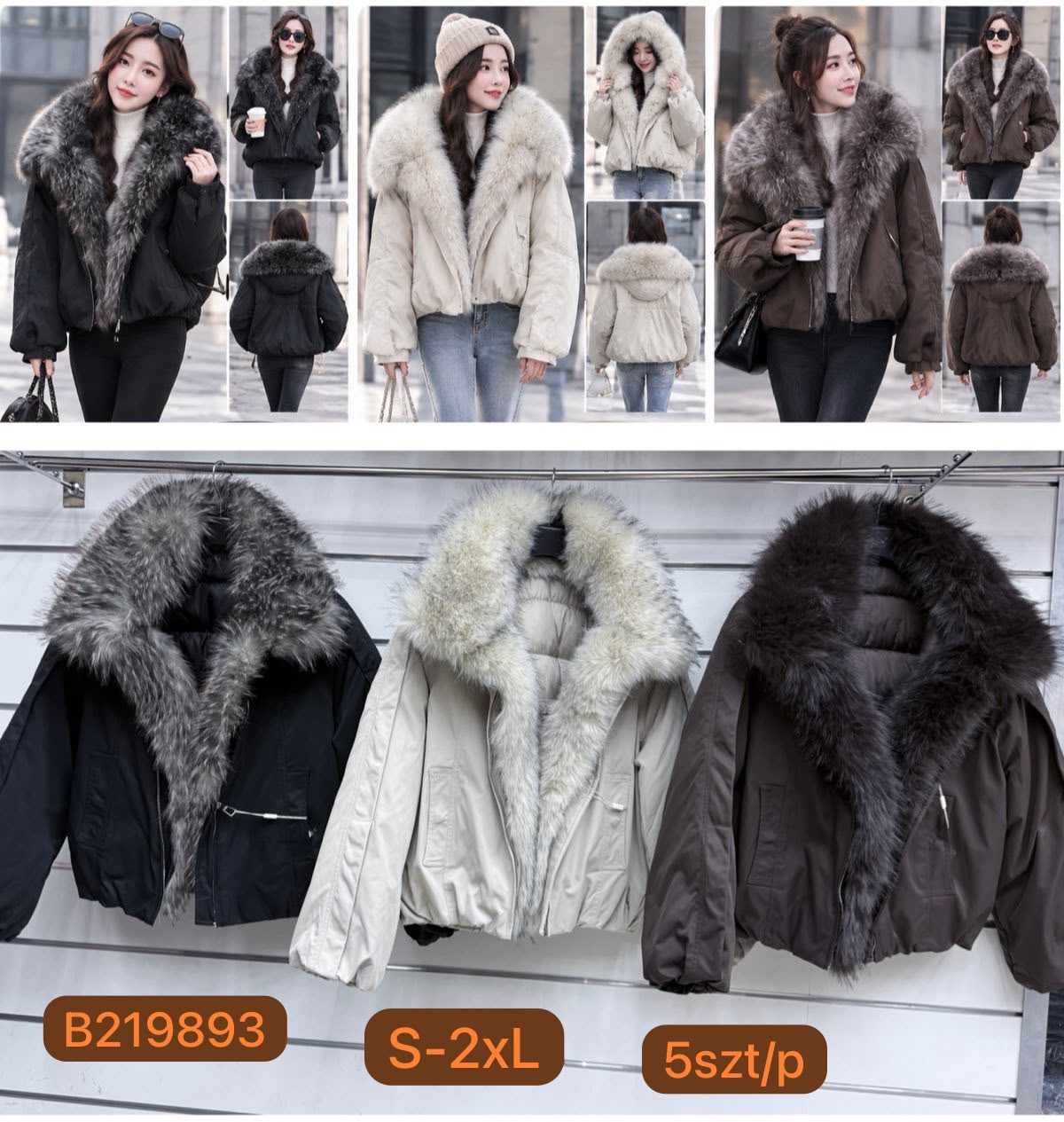 Kurtki Damskie _size s-2xl_paczka 5szt_1 kolor 8148995