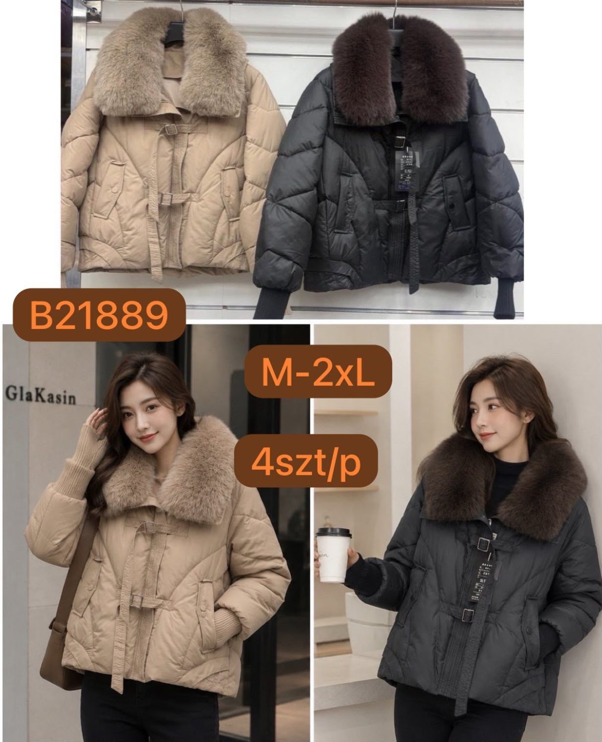Kurtki Damskie _size m-2xl_paczka 4szt_1 kolor 8148996